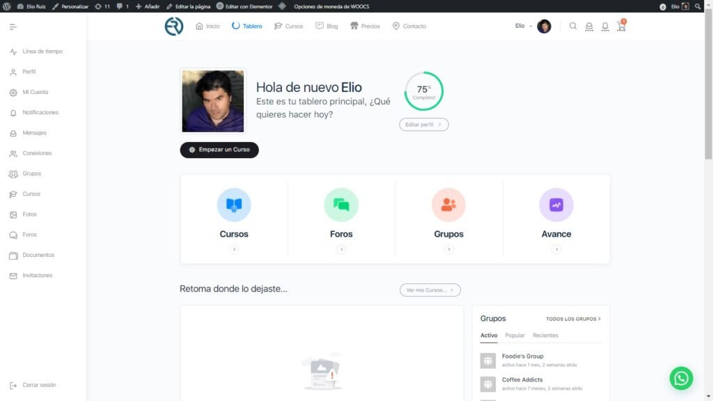 Tablero del alumno