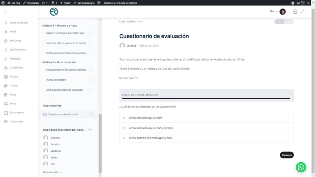 Vas a poder crear evaluaciones